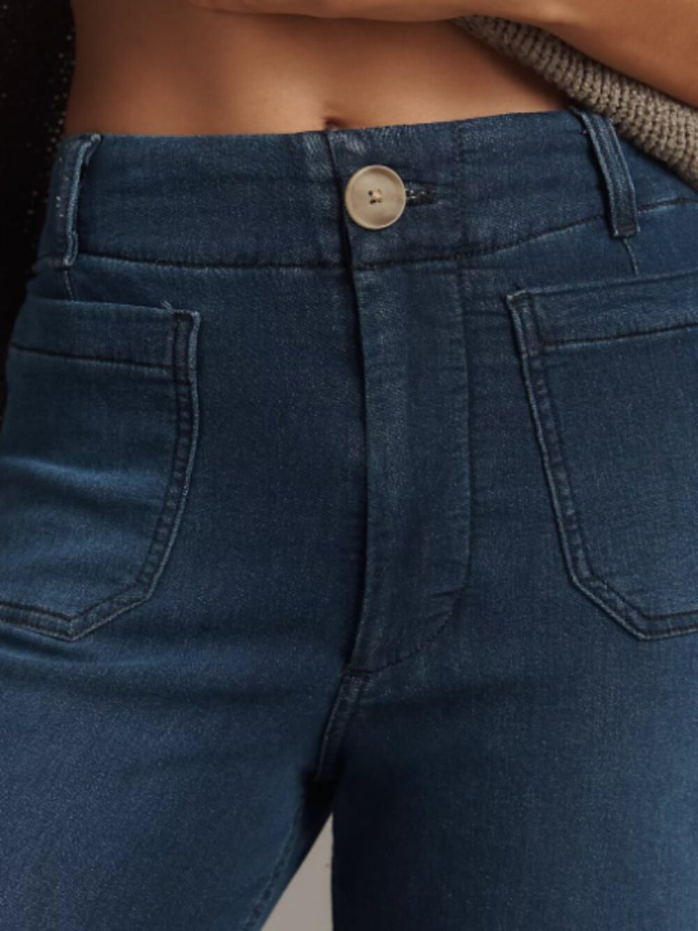 Maeve The Colette Knit Jeans, Full Length, Dark Denim, Gently Worn, Size 34 - Picture 3 of 7
